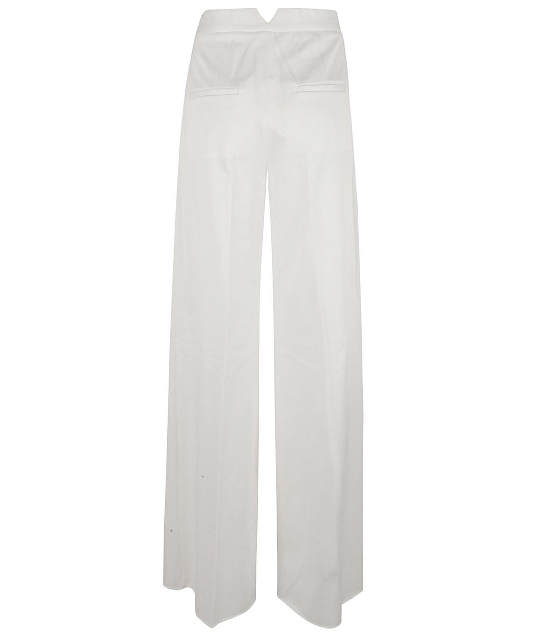 MAX MARA Белые хлопковые прямые брюки, фото 3