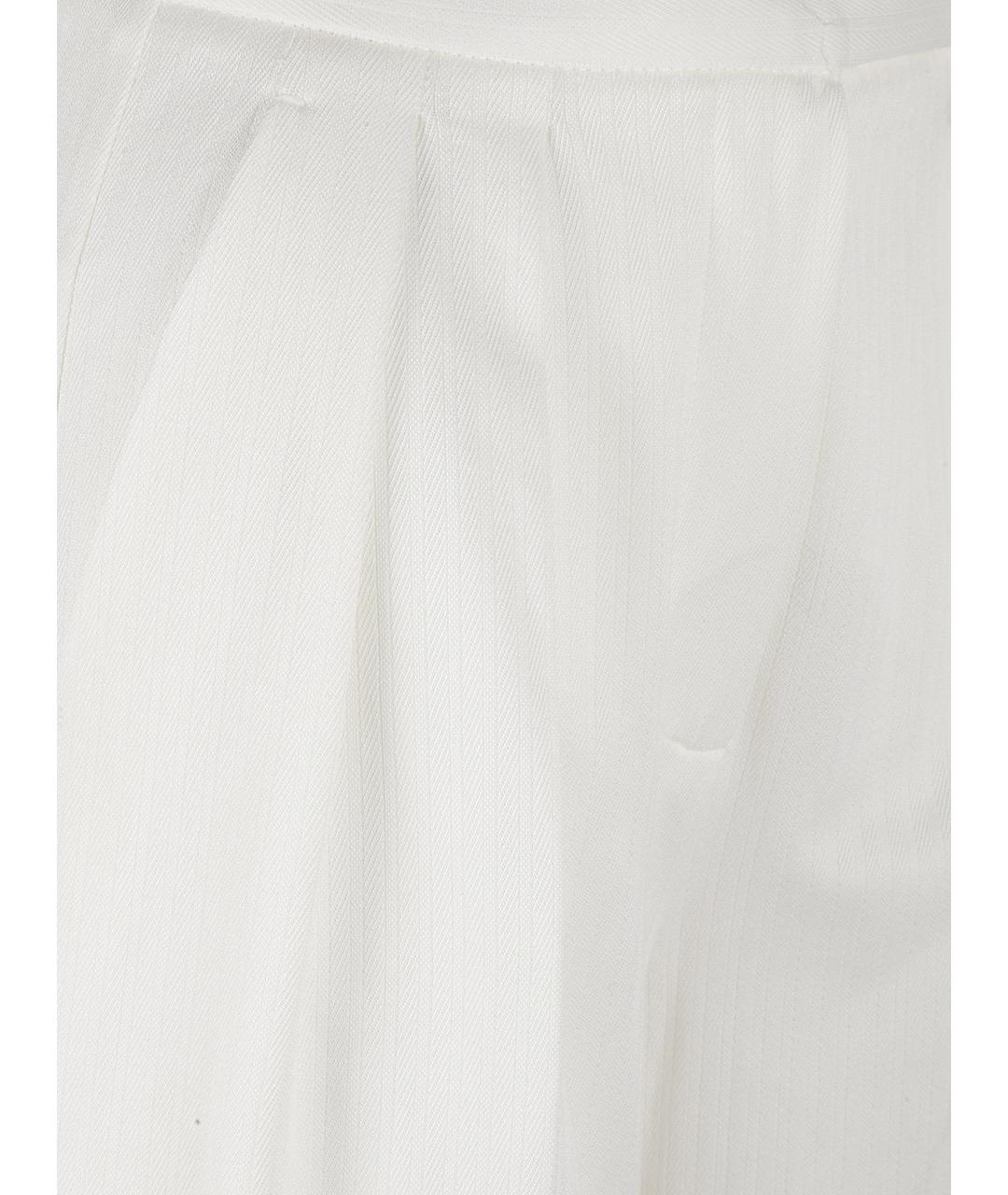 MAX MARA Белые хлопковые прямые брюки, фото 2