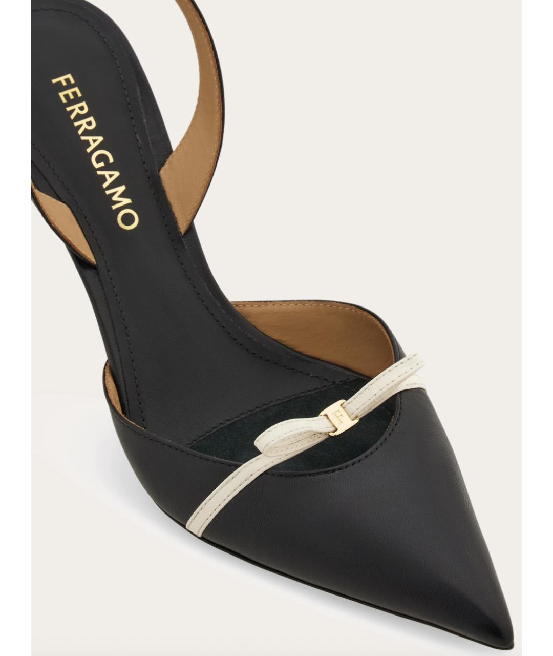 FERRAGAMO Черные кожаные туфли, фото 3
