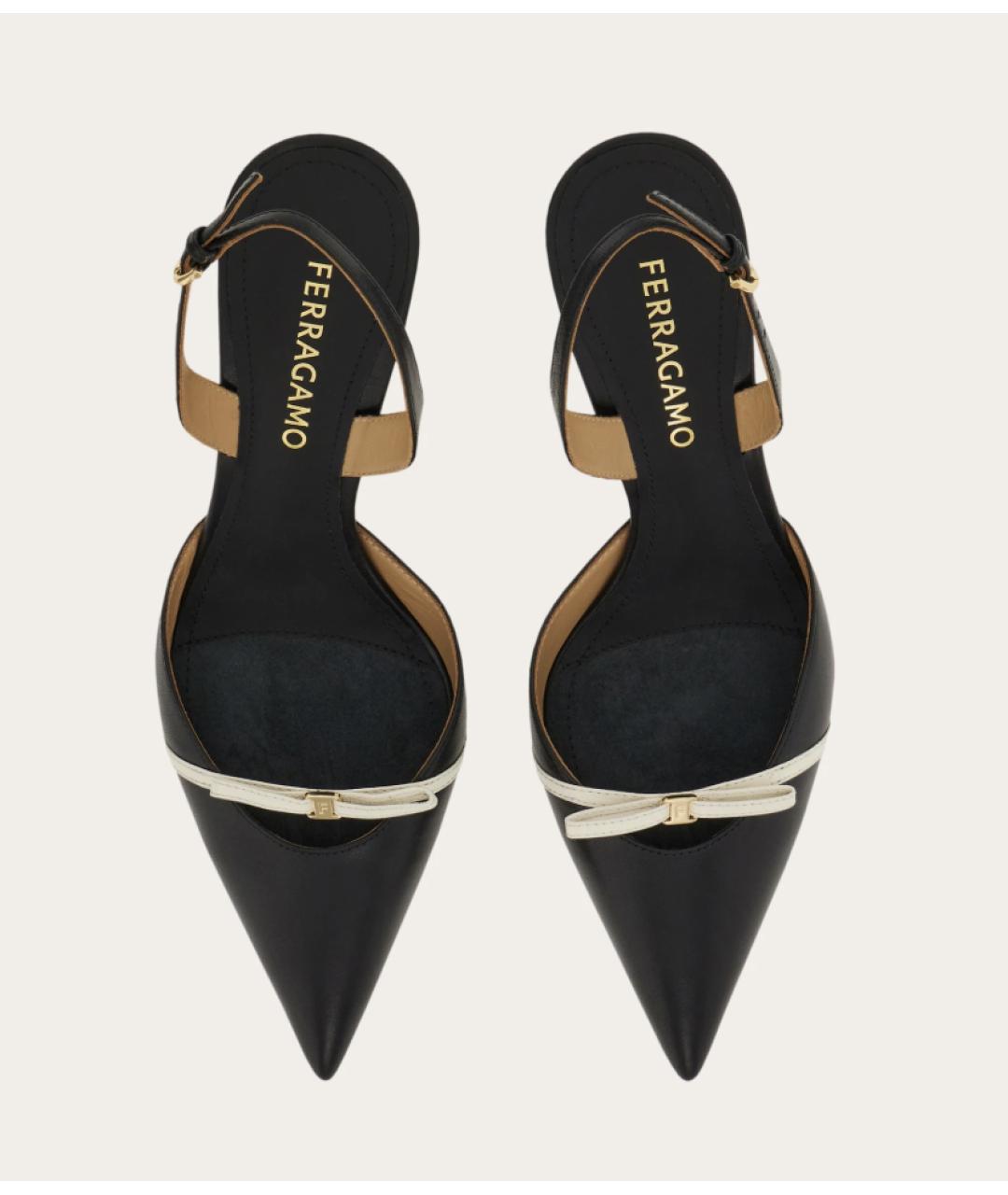 FERRAGAMO Черные кожаные туфли, фото 2