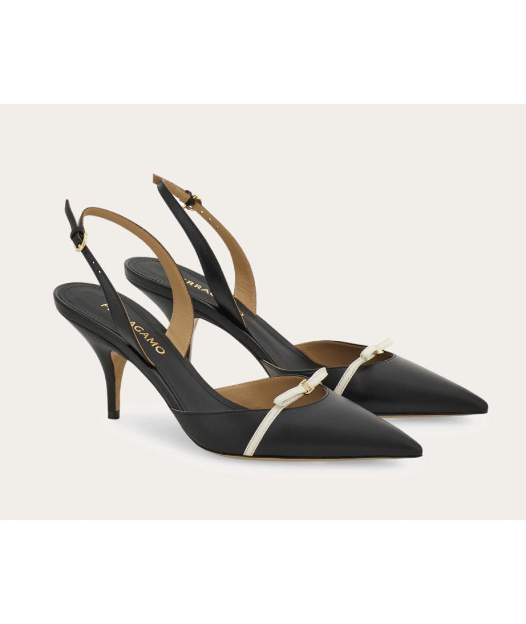 FERRAGAMO Черные кожаные туфли, фото 4