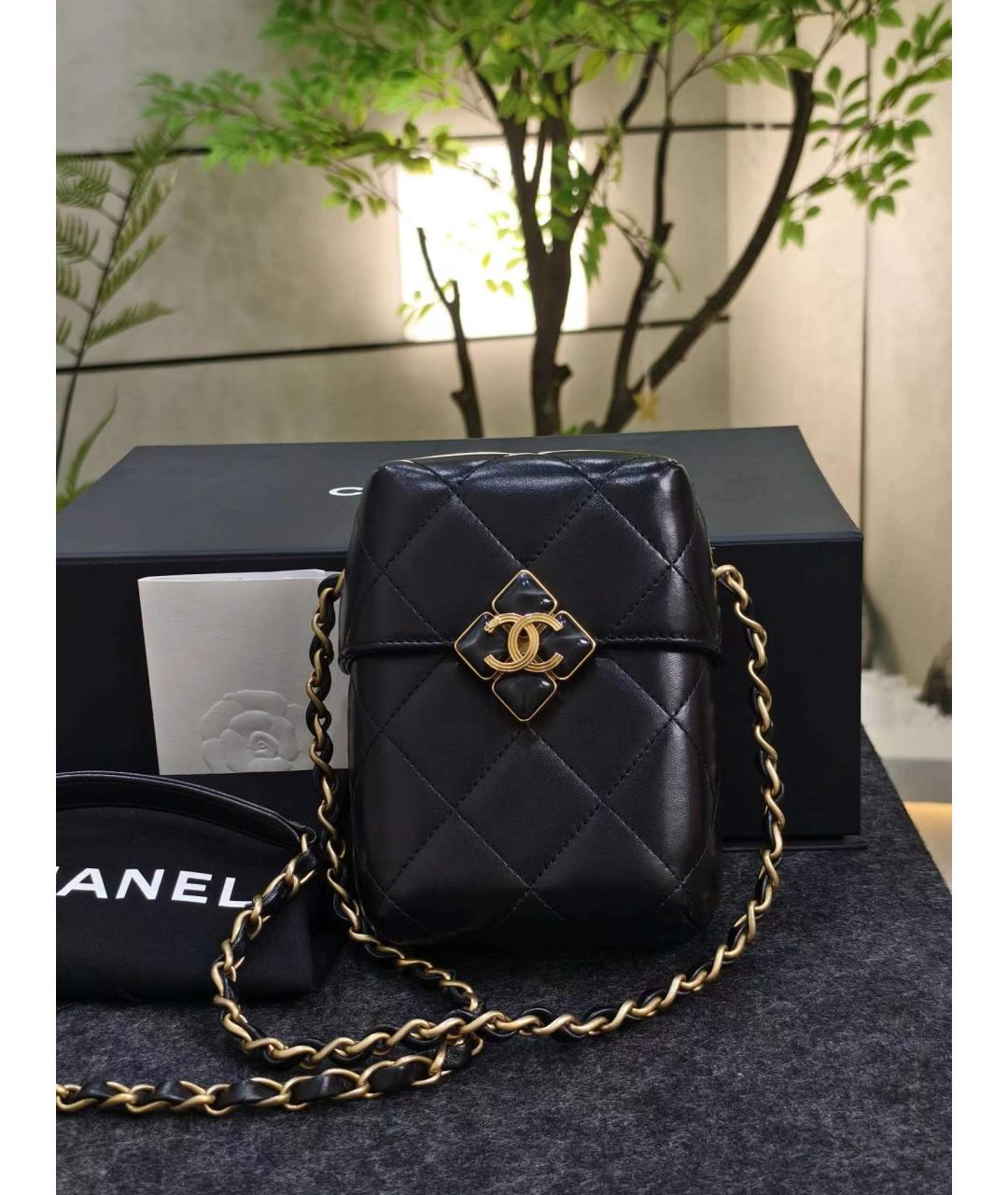CHANEL Черная кожаная сумка через плечо, фото 3