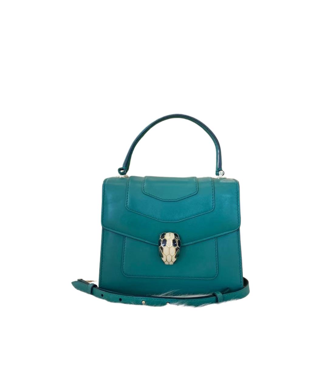 BVLGARI Зеленая кожаная сумка через плечо, фото 1