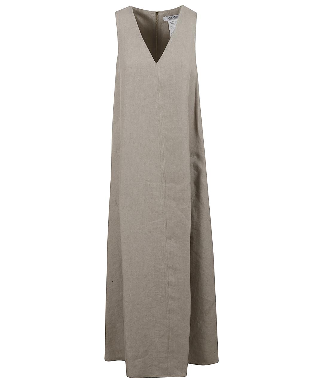 MAX MARA Бежевое льняное платье, фото 1