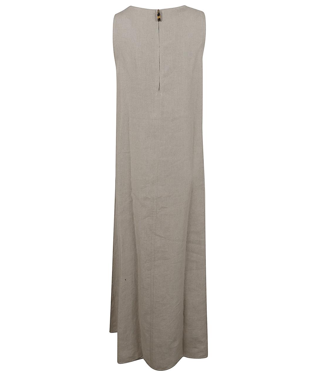 MAX MARA Бежевое льняное платье, фото 3