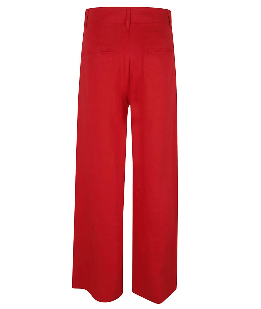 'S MAX MARA Красные льняные прямые брюки, фото 3