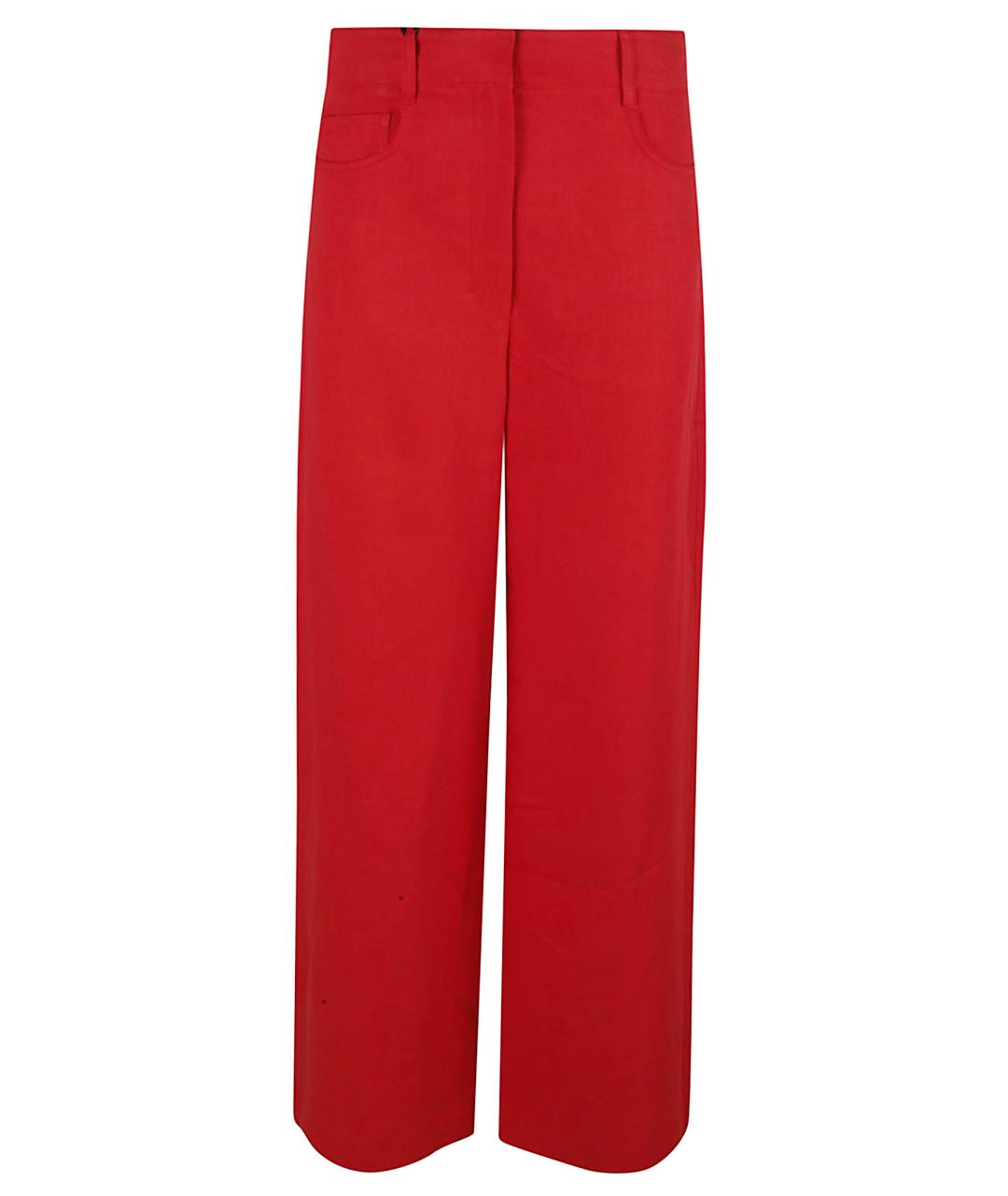 'S MAX MARA Красные льняные прямые брюки, фото 1