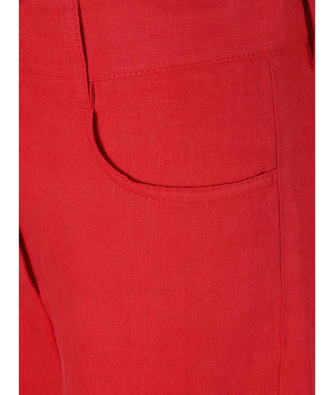 'S MAX MARA Красные льняные прямые брюки, фото 2