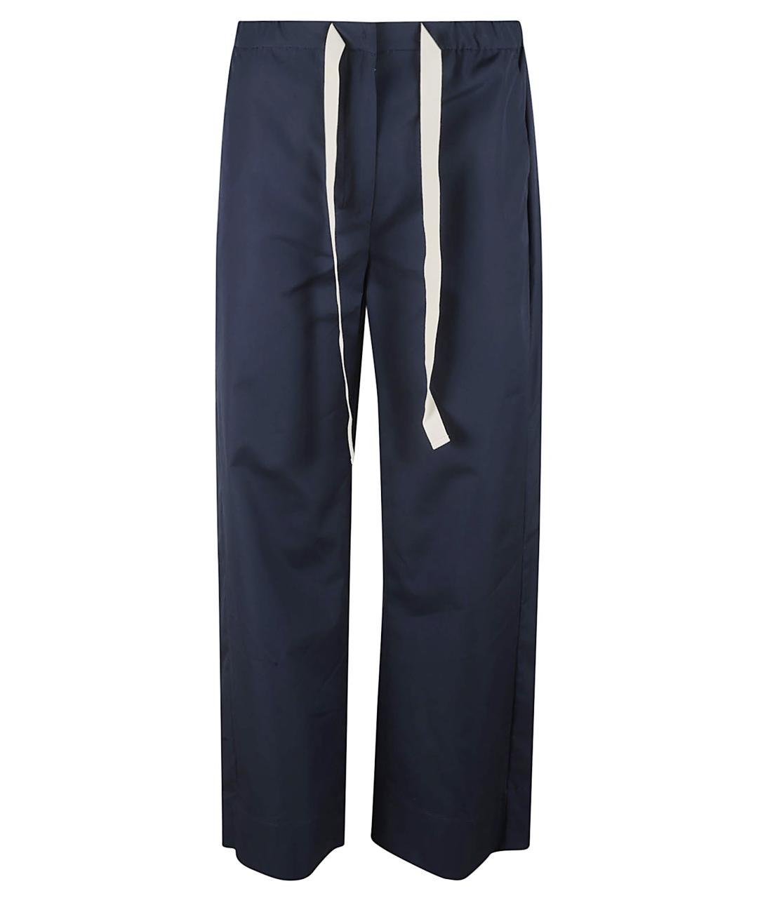 'S MAX MARA Синие хлопковые прямые брюки, фото 1