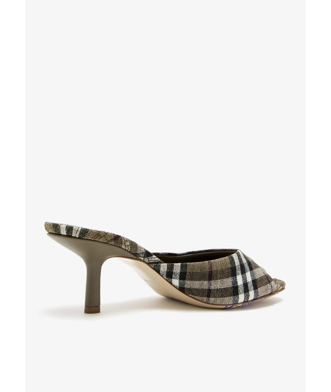 BURBERRY Хаки текстильные мюли, фото 3