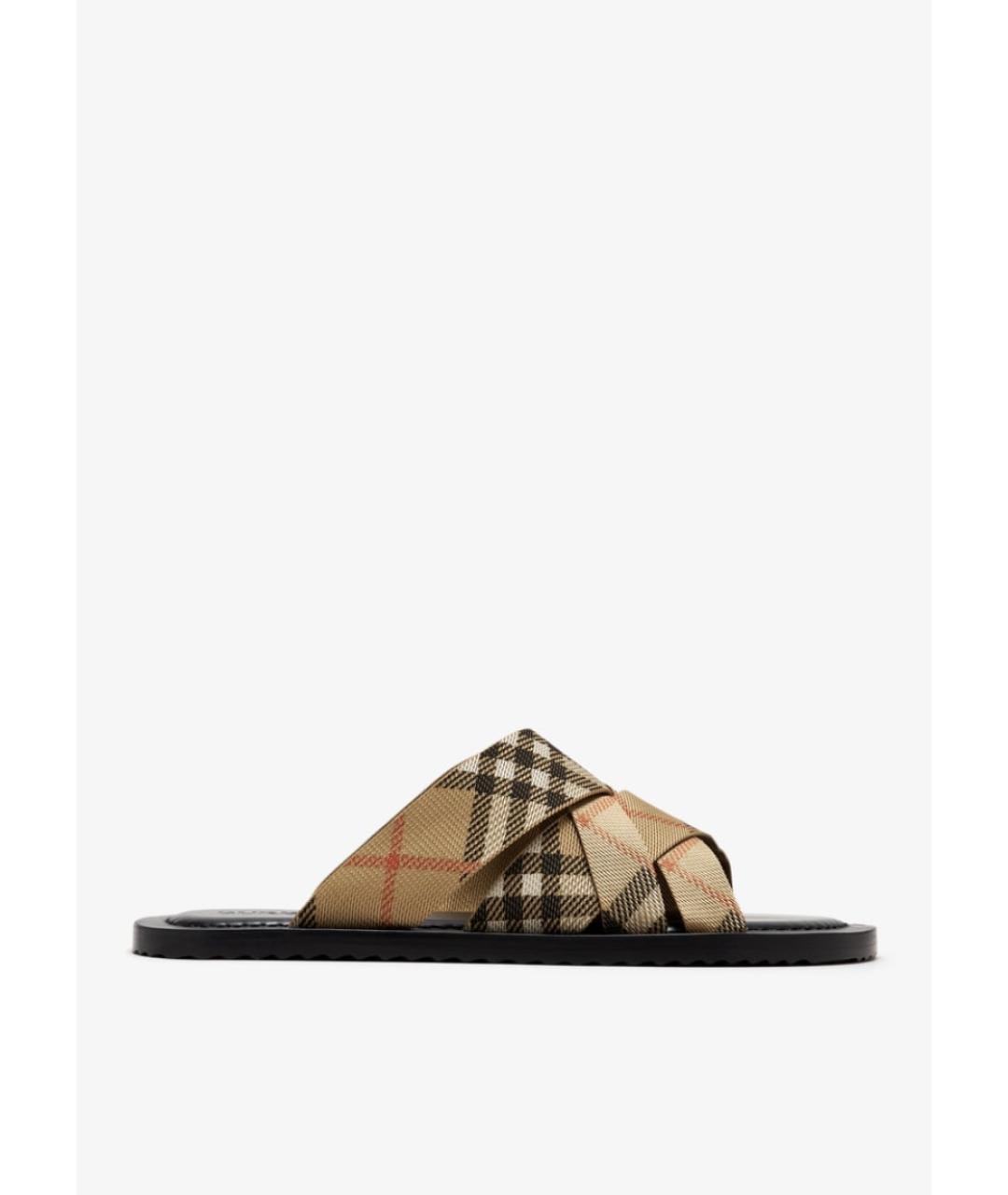 BURBERRY Бежевые синтетические сандалии, фото 4