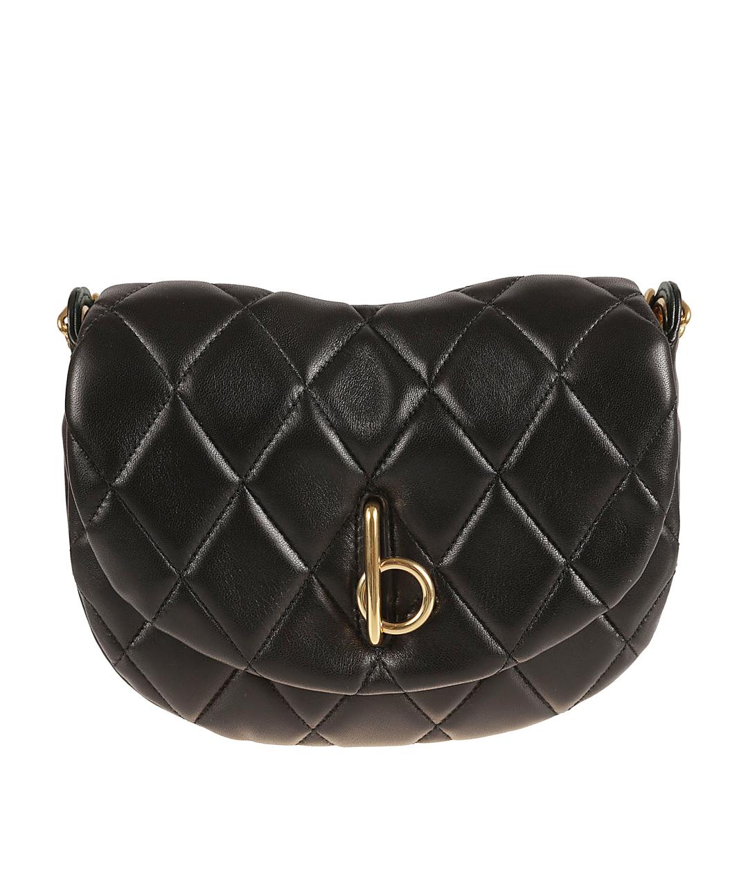 BURBERRY Черная кожаная сумка через плечо, фото 1