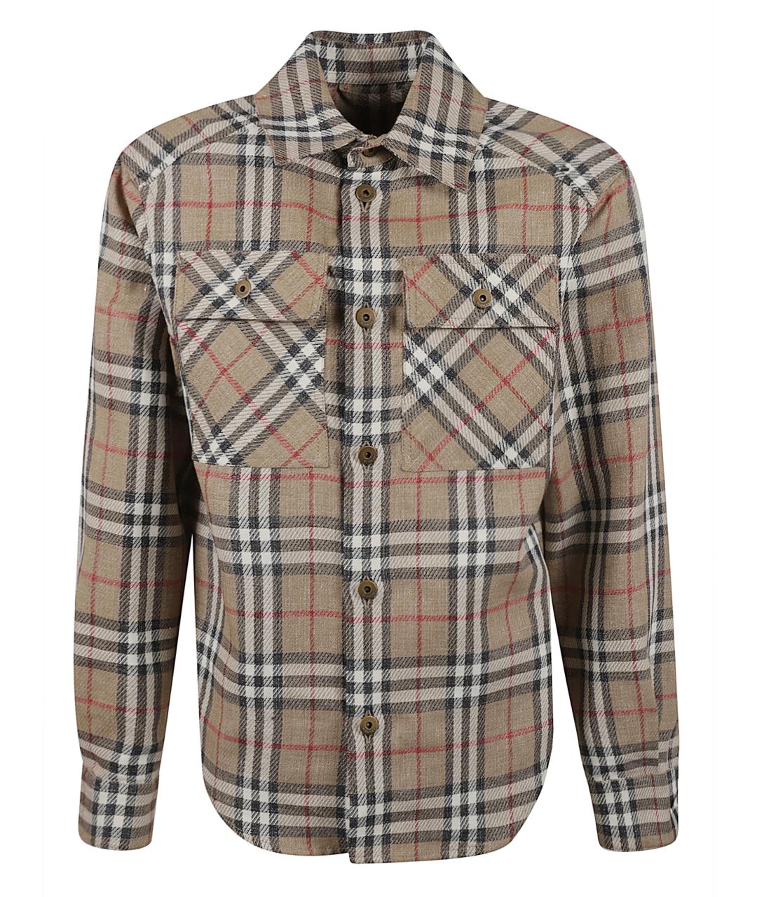BURBERRY Бежевая хлопковая кэжуал рубашка, фото 1