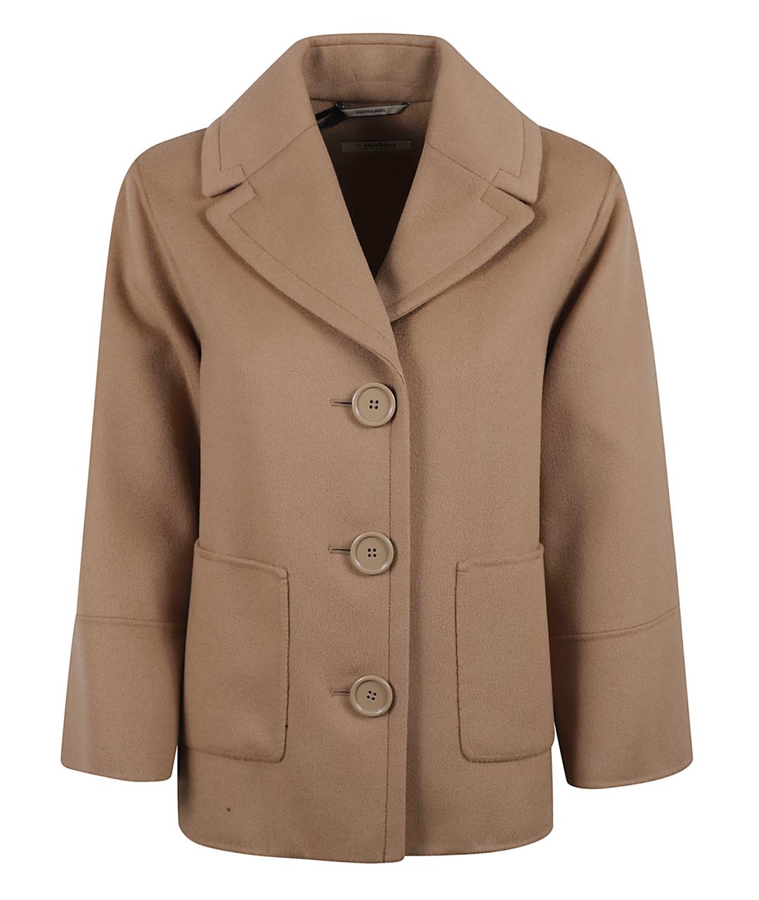 'S MAX MARA Коричневое шерстяное пальто, фото 1