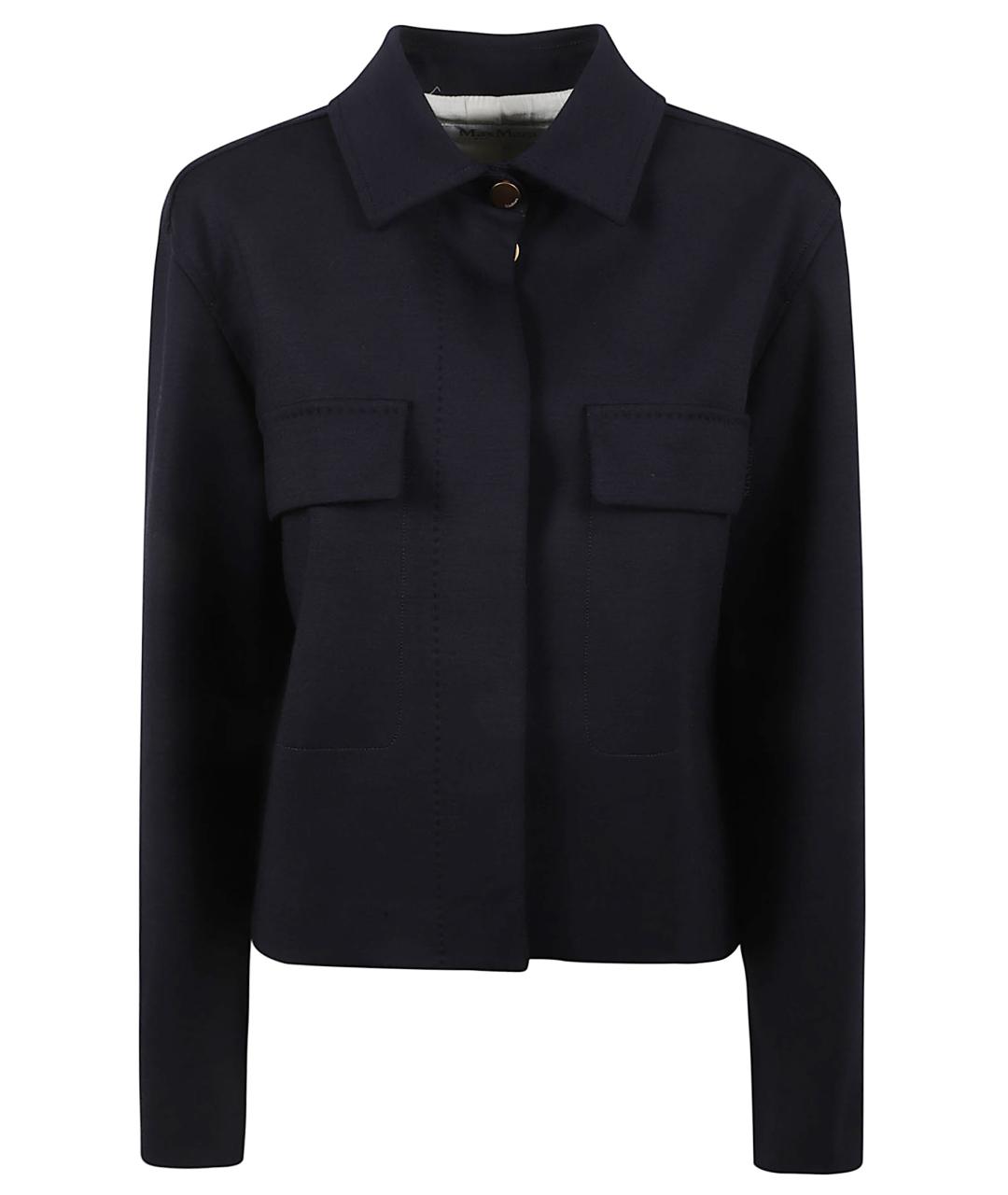 MAX MARA Темно-синяя шерстяная куртка, фото 1
