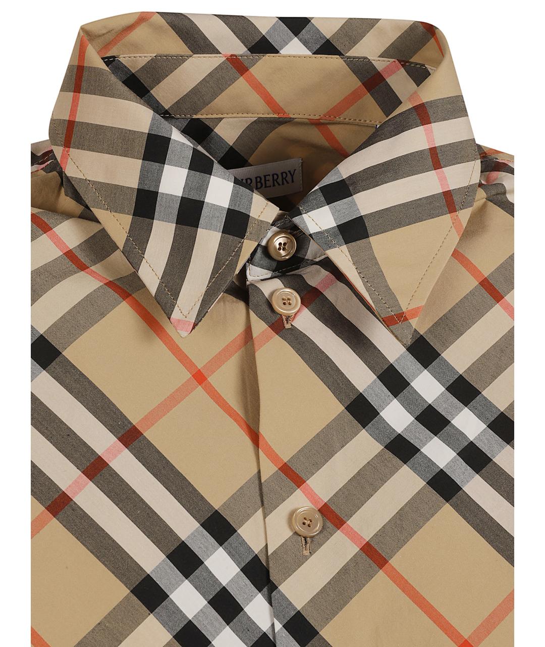 BURBERRY Бежевая хлопковая рубашка, фото 2
