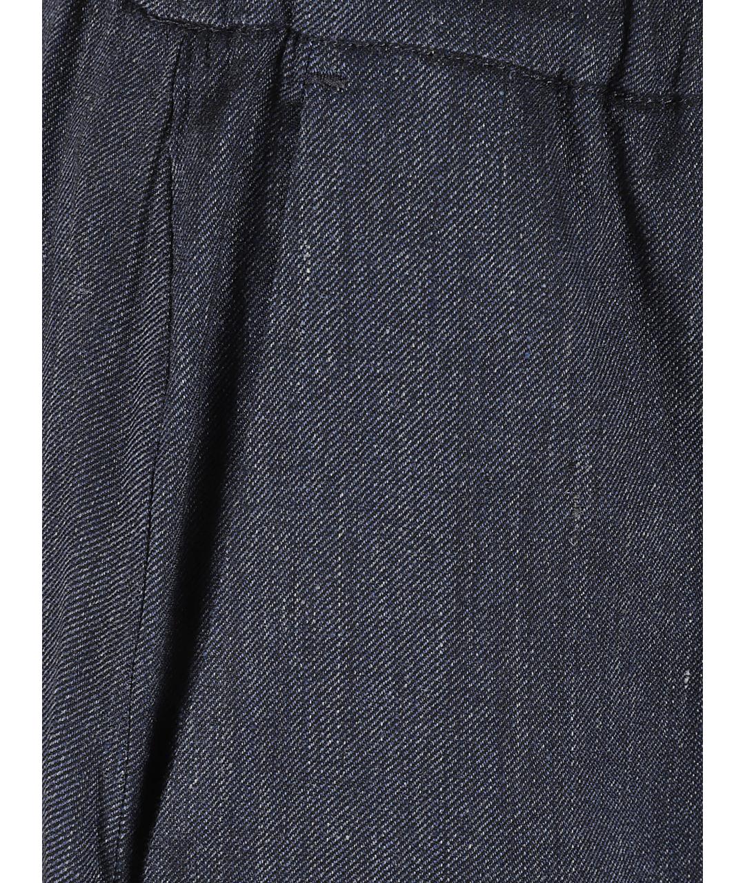 'S MAX MARA Темно-синие льняные прямые брюки, фото 2