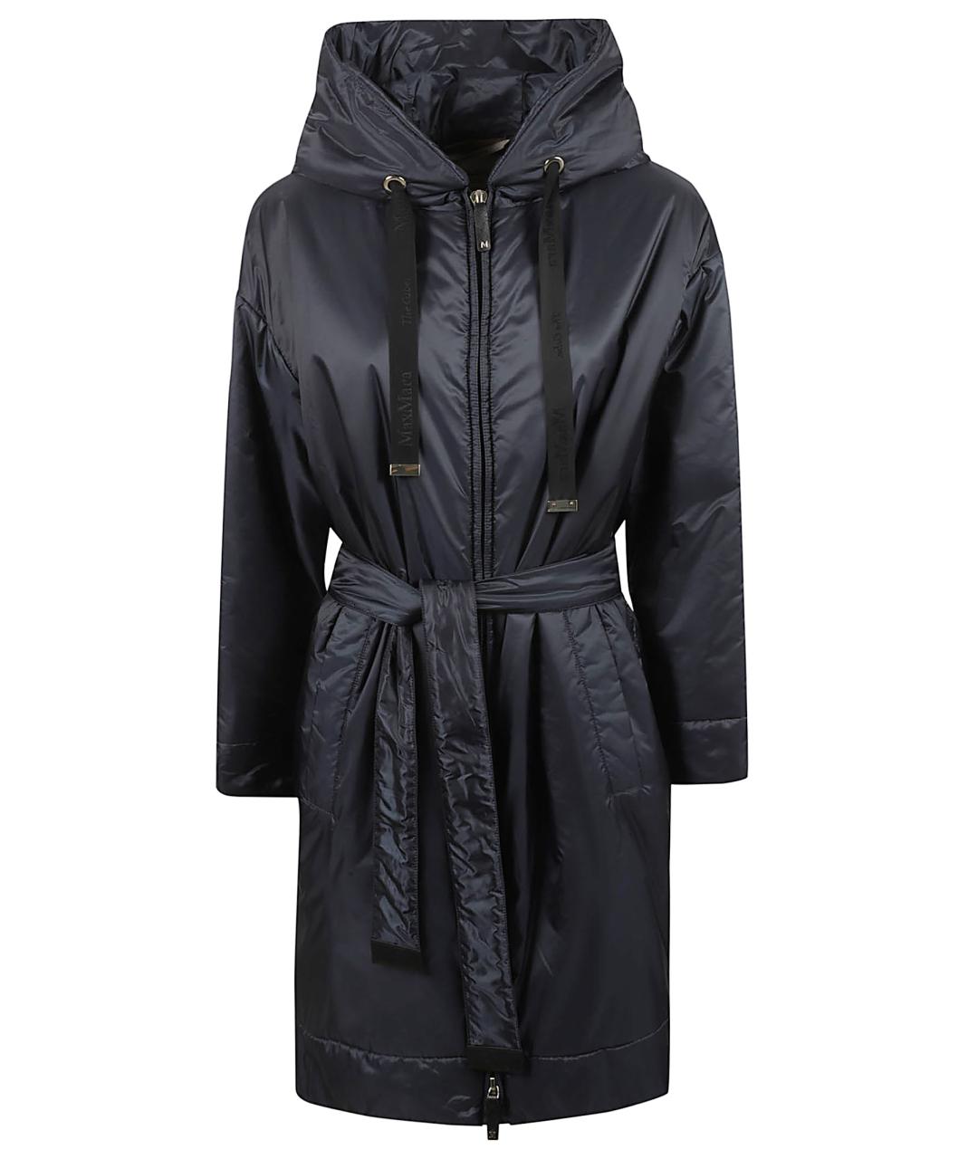 MAX MARA Темно-синее полиэстеровое пальто, фото 1