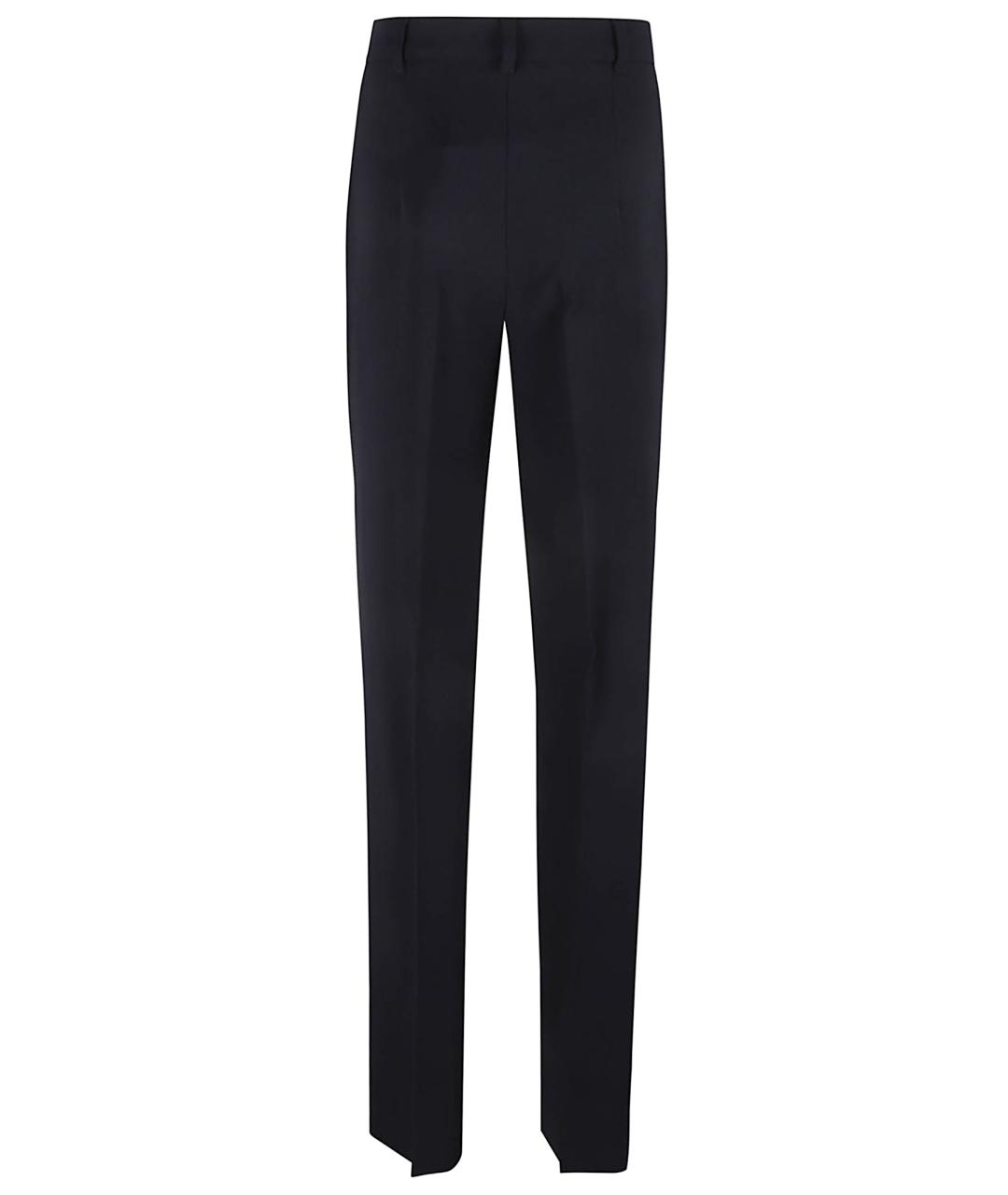 MAX MARA STUDIO Темно-синие шерстяные прямые брюки, фото 3