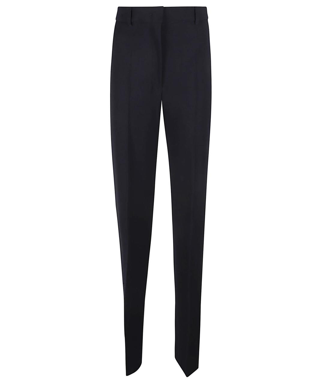MAX MARA STUDIO Темно-синие шерстяные прямые брюки, фото 1