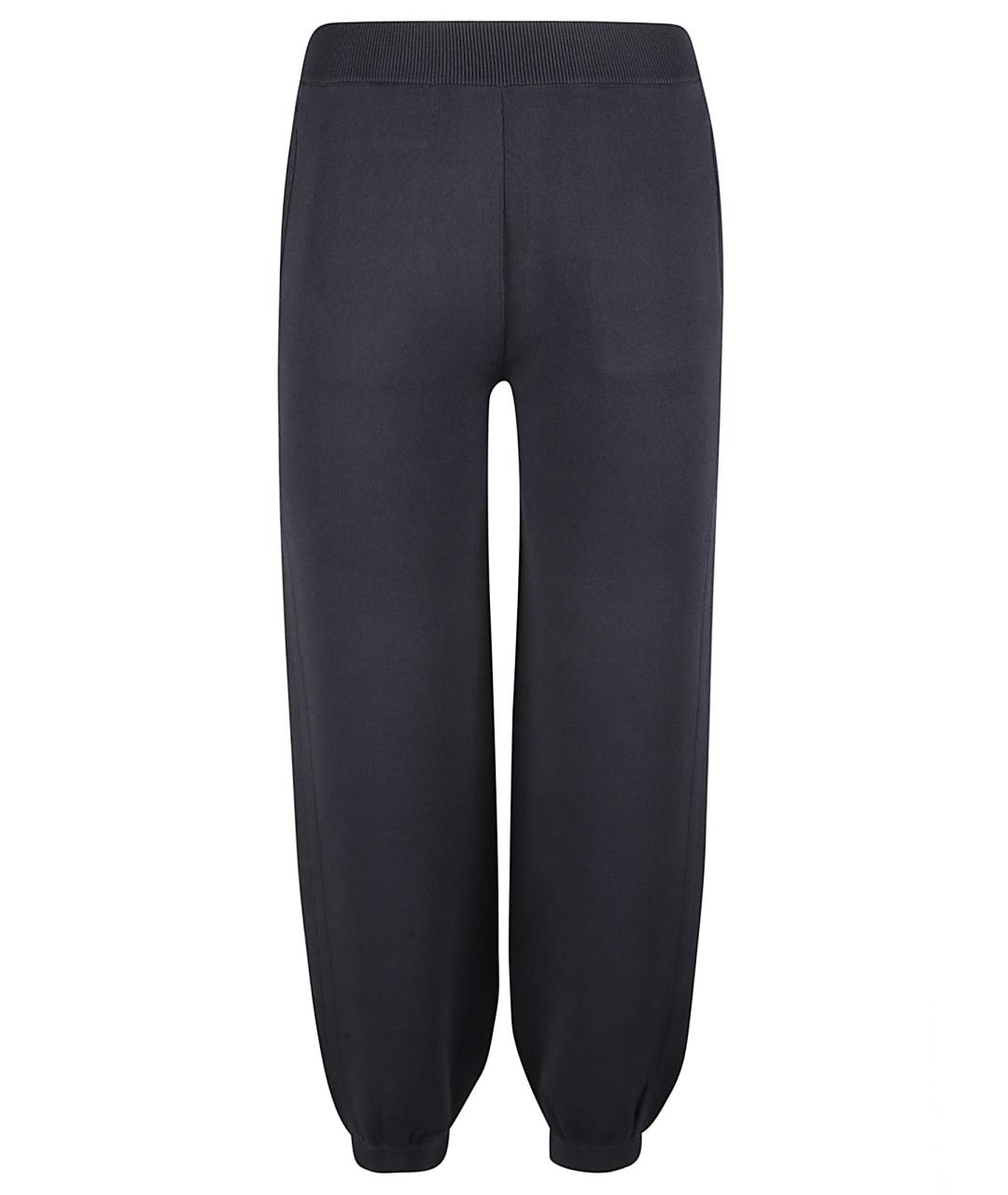 MAX MARA Темно-синие вискозные прямые брюки, фото 1