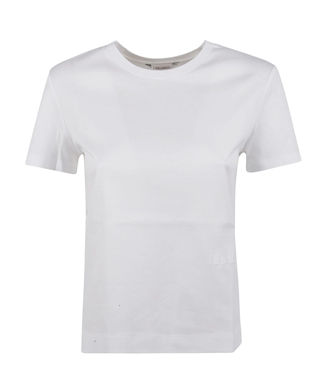 MAX MARA Белая хлопковая футболка, фото 1