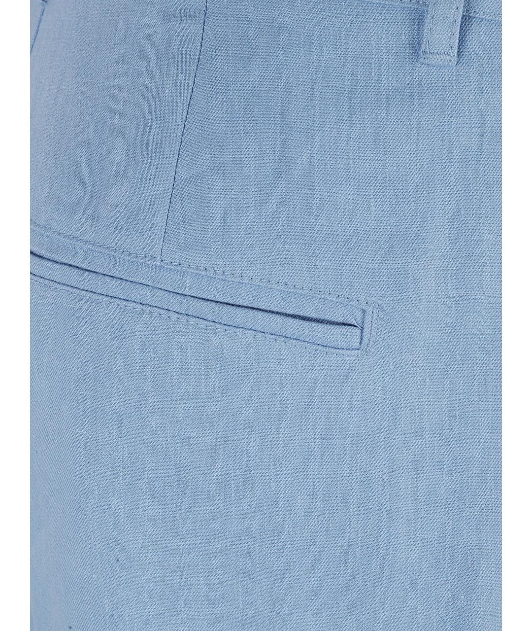 'S MAX MARA Голубые льняные прямые брюки, фото 2