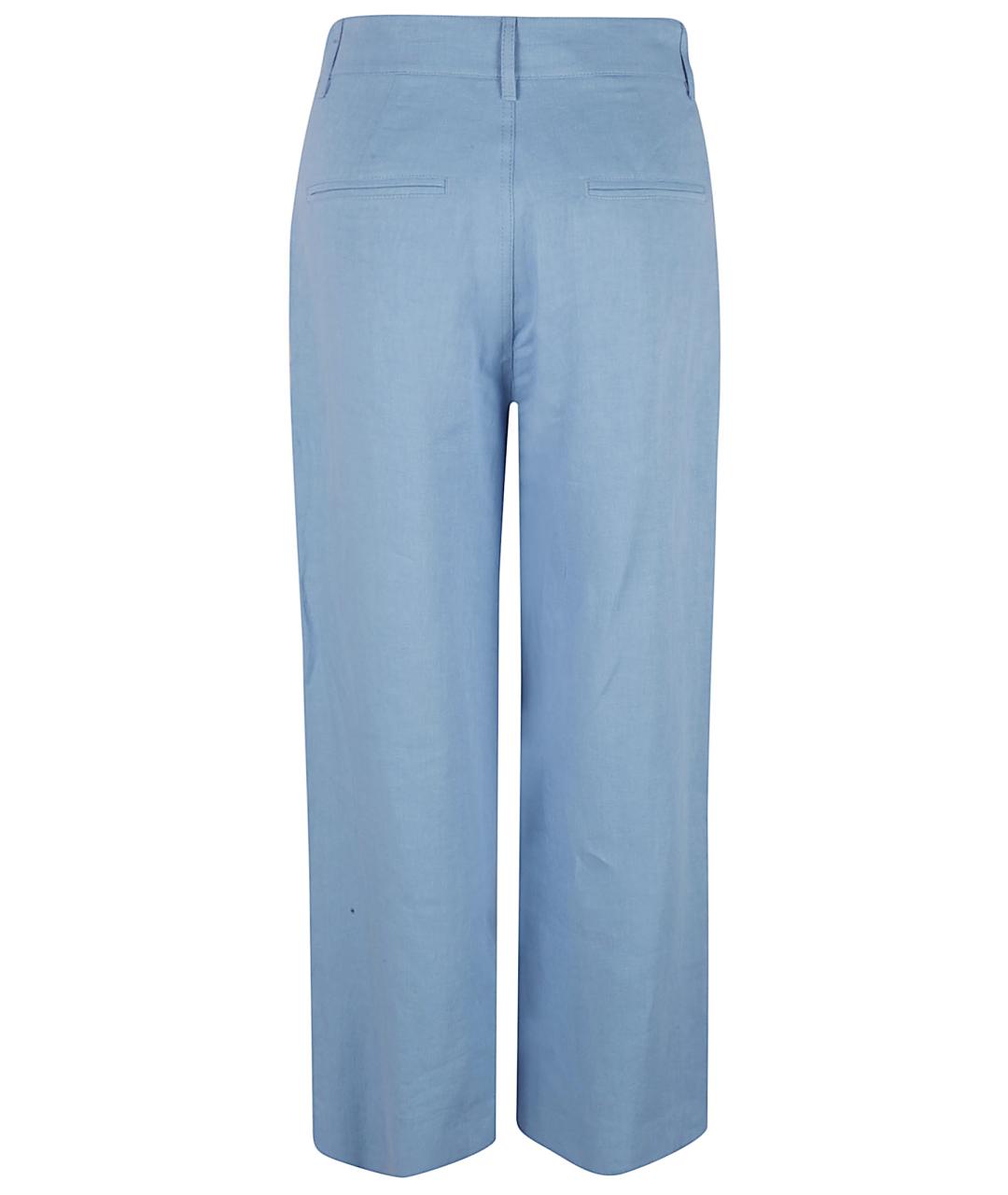 'S MAX MARA Голубые льняные прямые брюки, фото 3