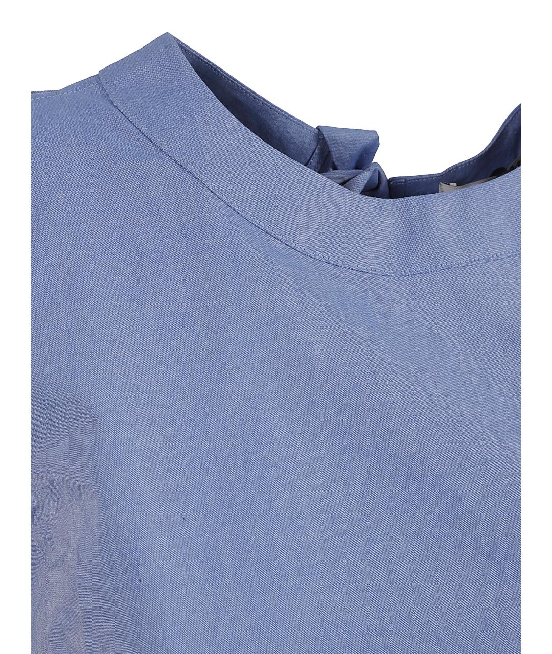 'S MAX MARA Синяя хлопковая майка, фото 2