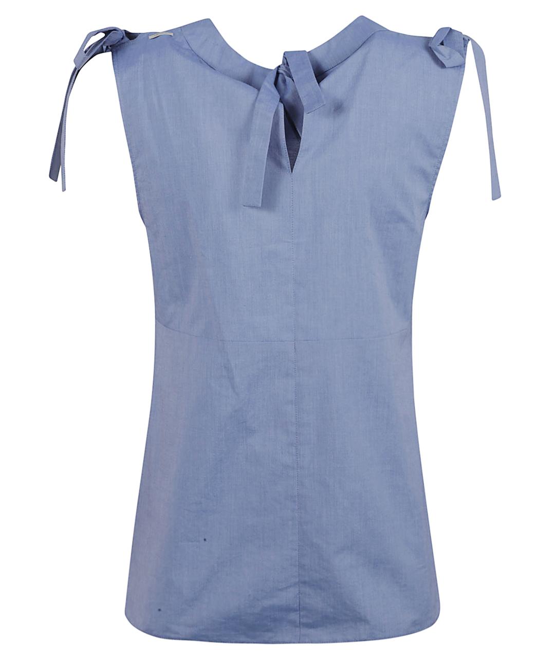 'S MAX MARA Синяя хлопковая майка, фото 3