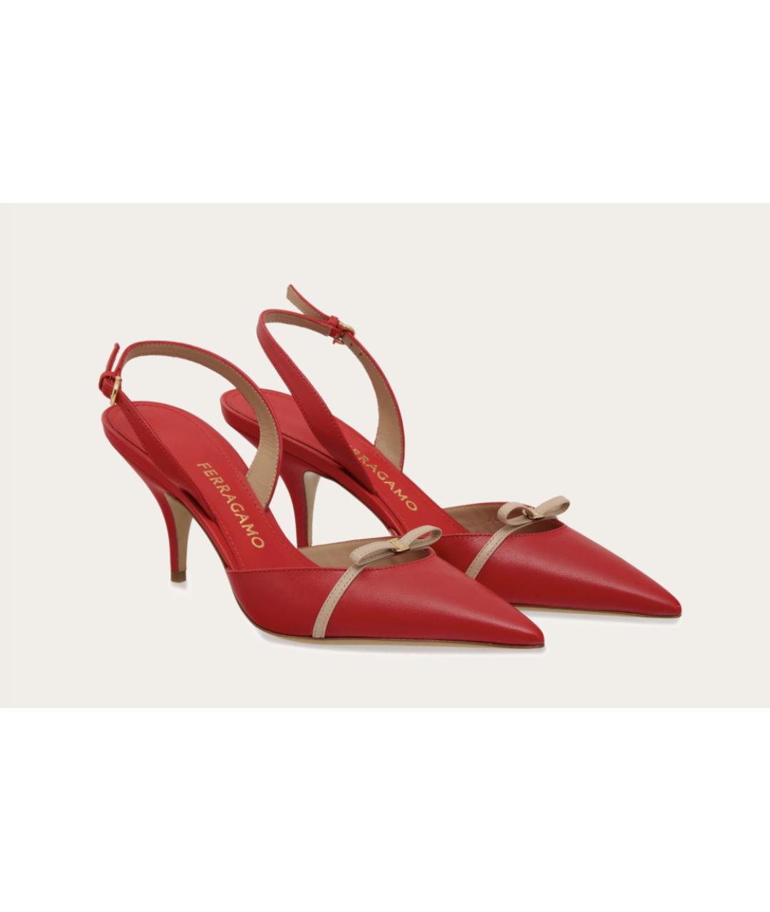 FERRAGAMO Красные кожаные туфли, фото 2