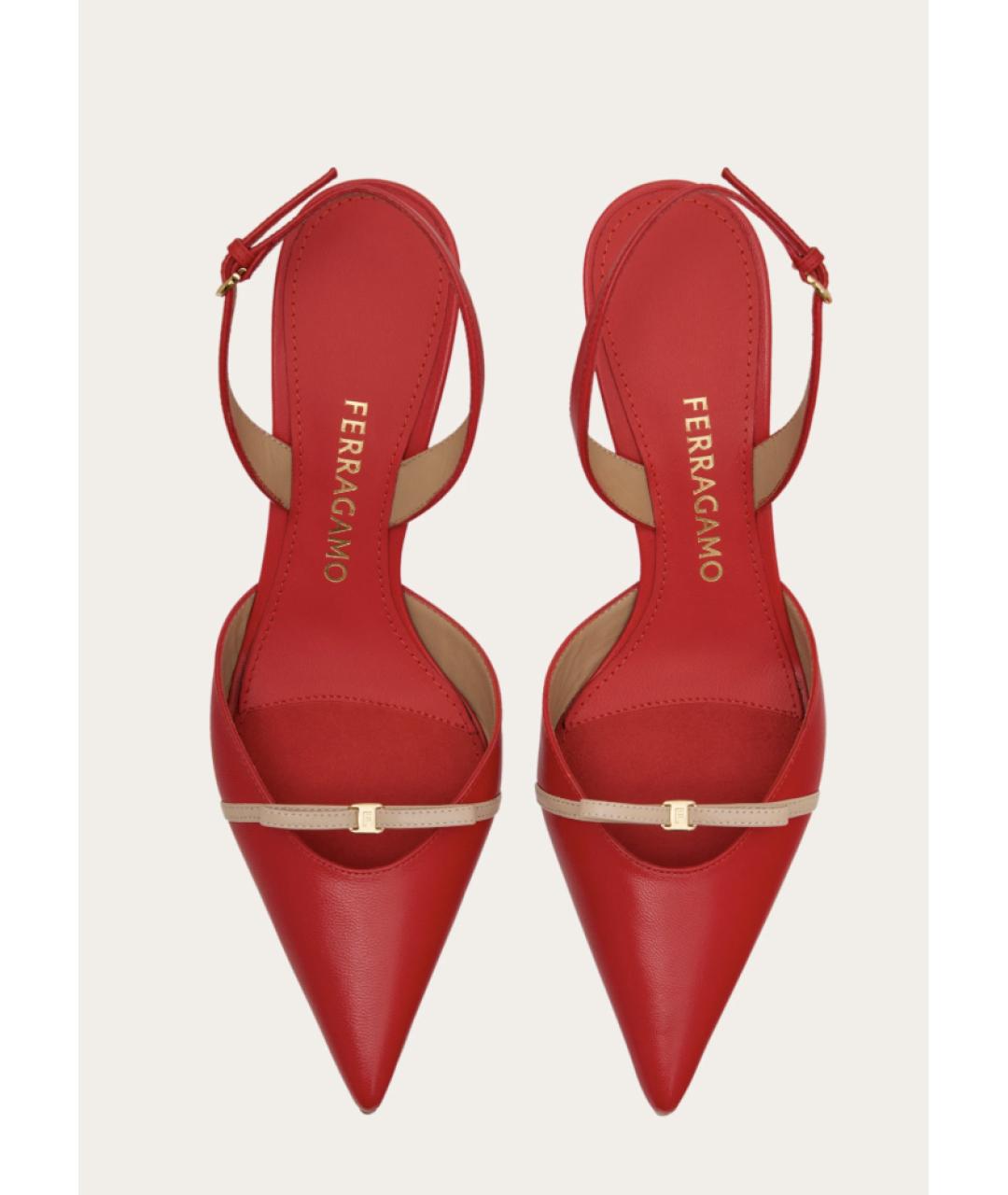 FERRAGAMO Красные кожаные туфли, фото 4