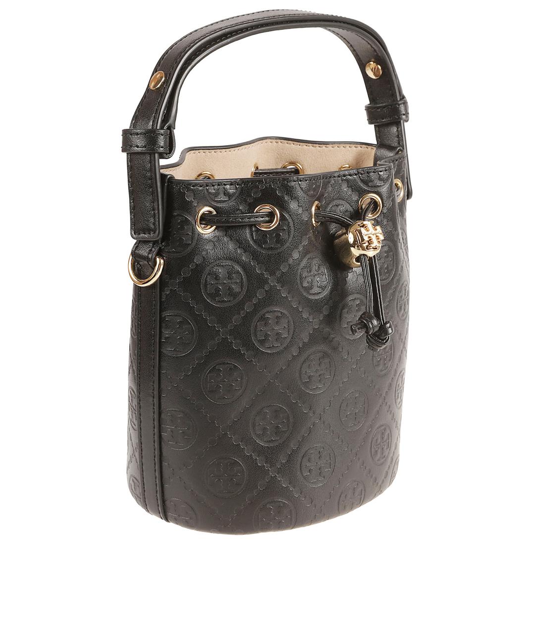 TORY BURCH Черная кожаная сумка с короткими ручками, фото 3