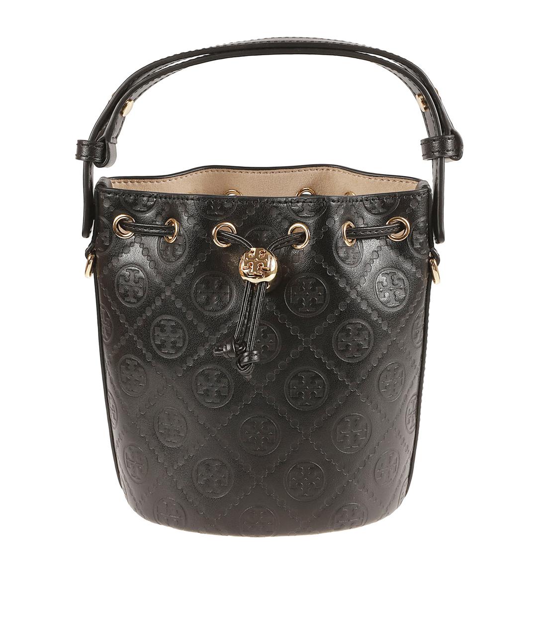 TORY BURCH Черная кожаная сумка с короткими ручками, фото 1