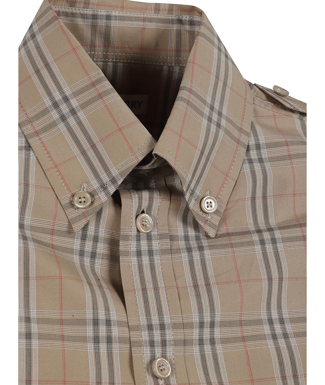 BURBERRY Бежевая хлопковая рубашка, фото 2