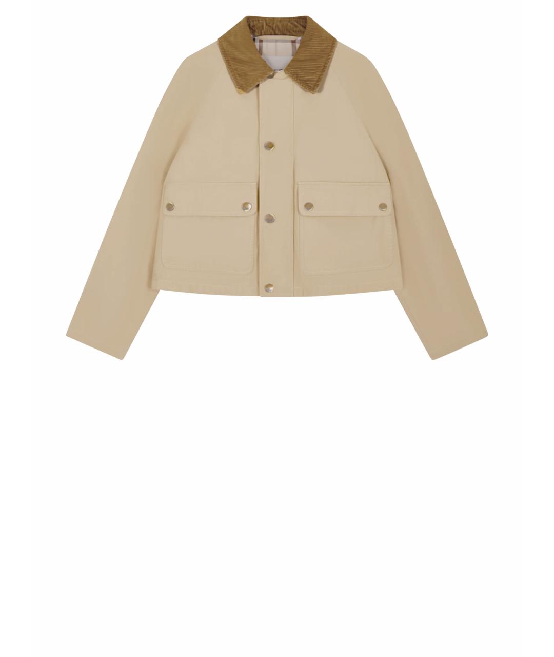 BURBERRY Бежевое хлопковое пальто, фото 1