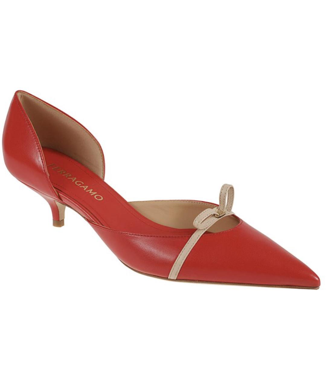 FERRAGAMO Красные кожаные туфли, фото 2