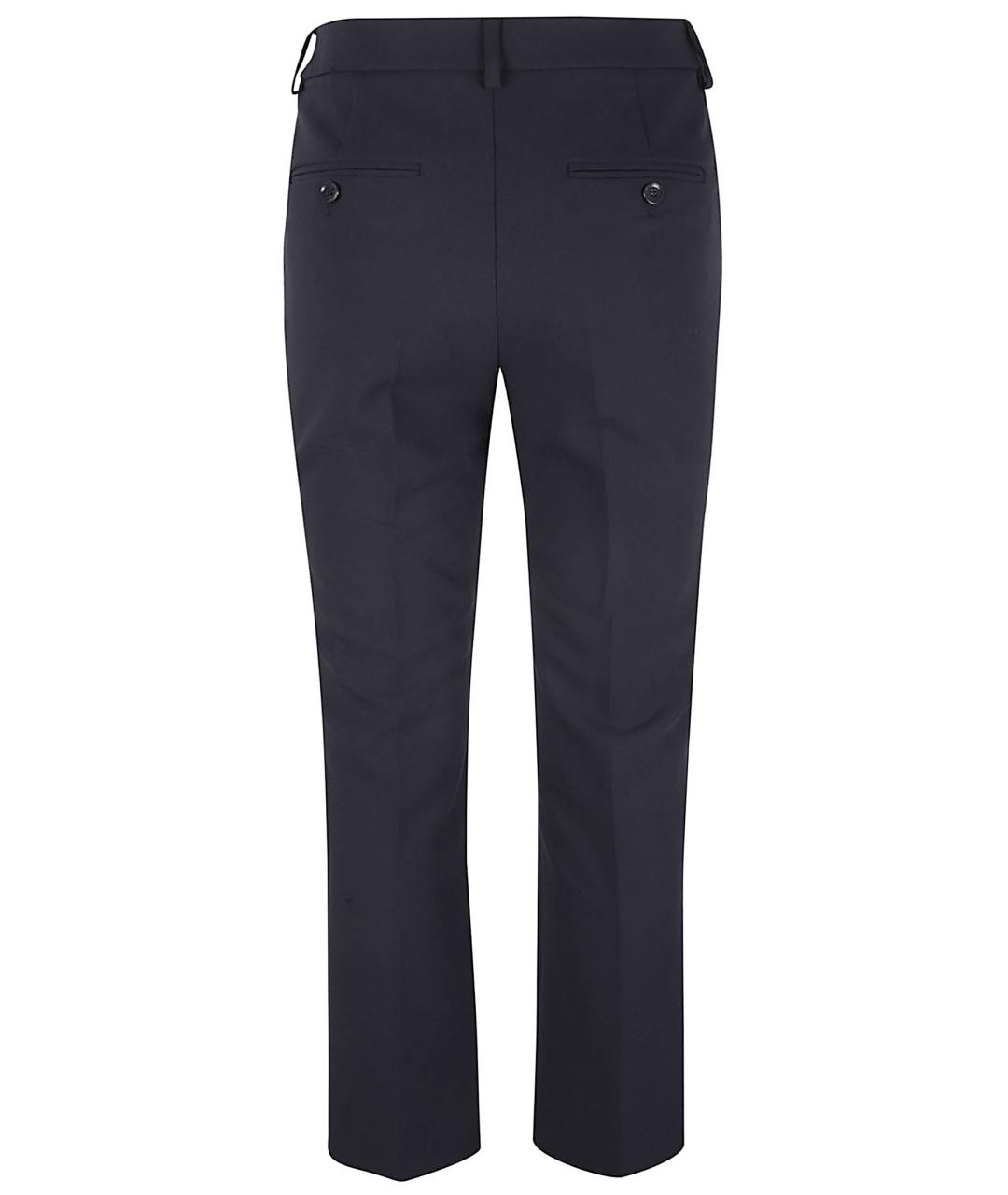 WEEKEND MAX MARA Темно-синие полиэстеровые прямые брюки, фото 3