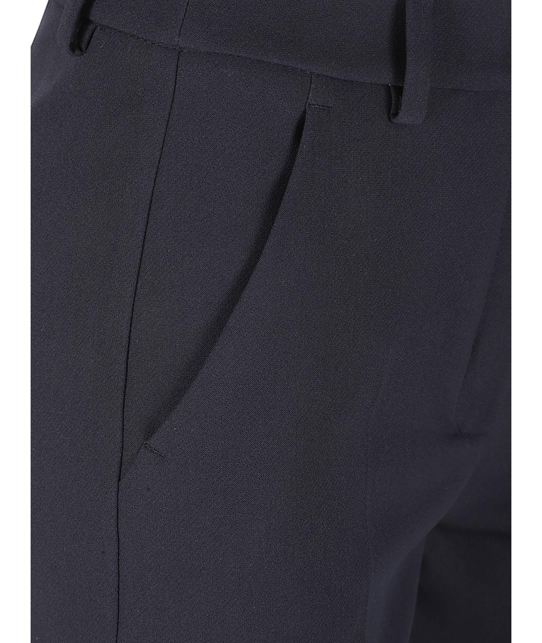 WEEKEND MAX MARA Темно-синие полиэстеровые прямые брюки, фото 2
