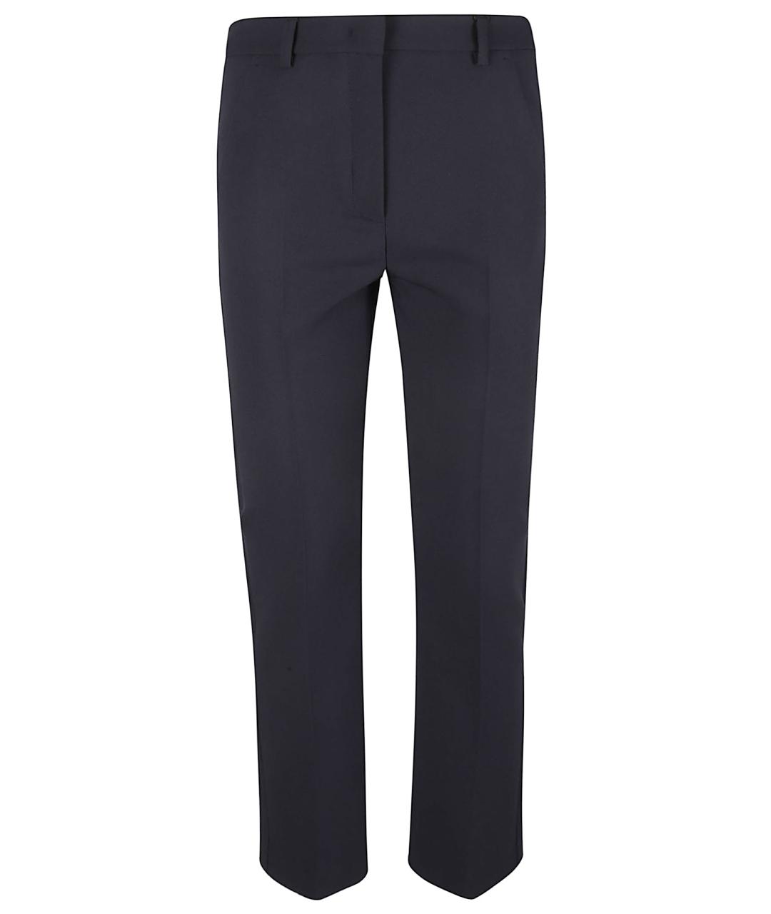 WEEKEND MAX MARA Темно-синие полиэстеровые прямые брюки, фото 1