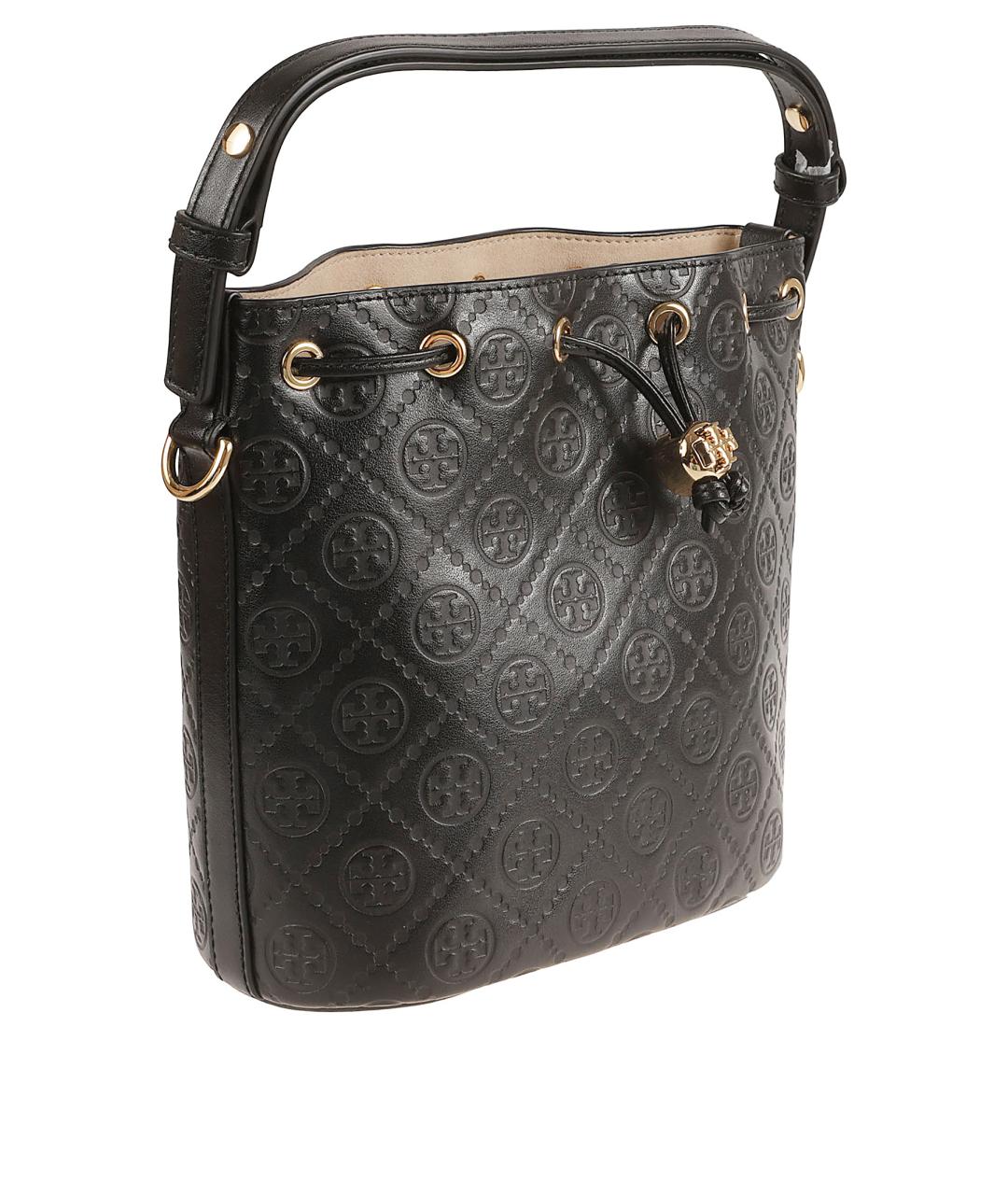 TORY BURCH Черная кожаная сумка с короткими ручками, фото 3