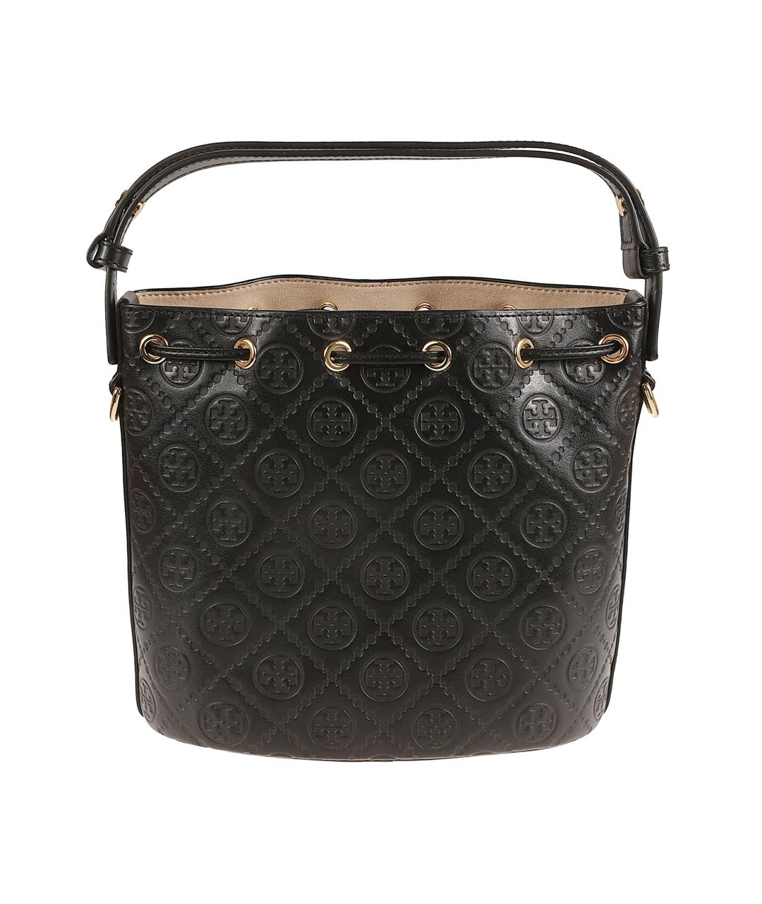 TORY BURCH Черная кожаная сумка с короткими ручками, фото 2
