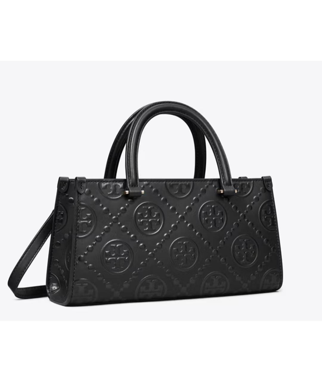 TORY BURCH Черная кожаная сумка тоут, фото 2
