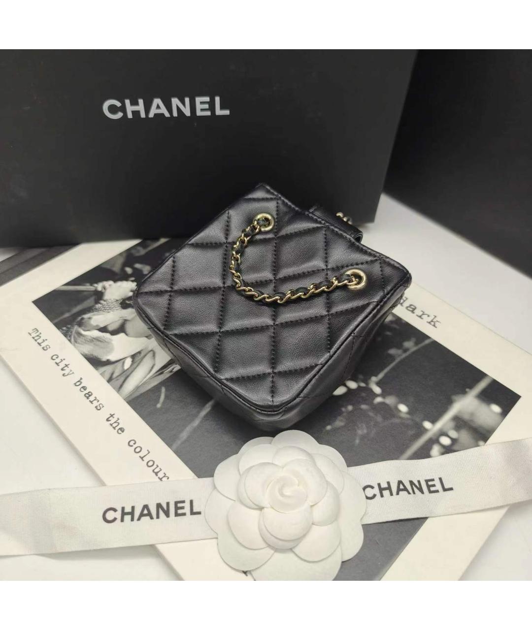 CHANEL Черная кожаная сумка через плечо, фото 5