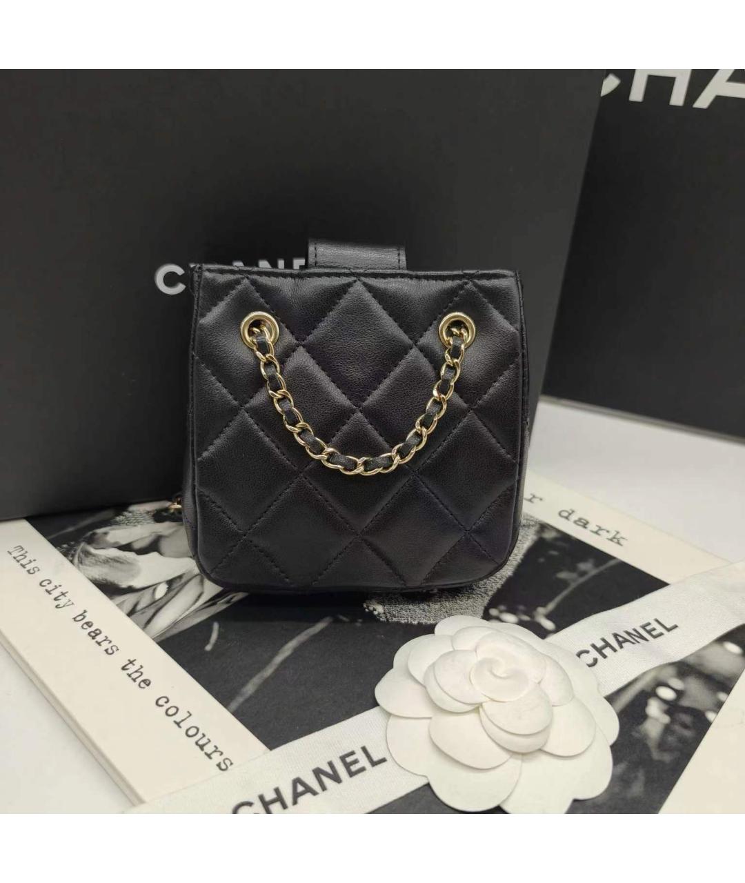 CHANEL Черная кожаная сумка через плечо, фото 2