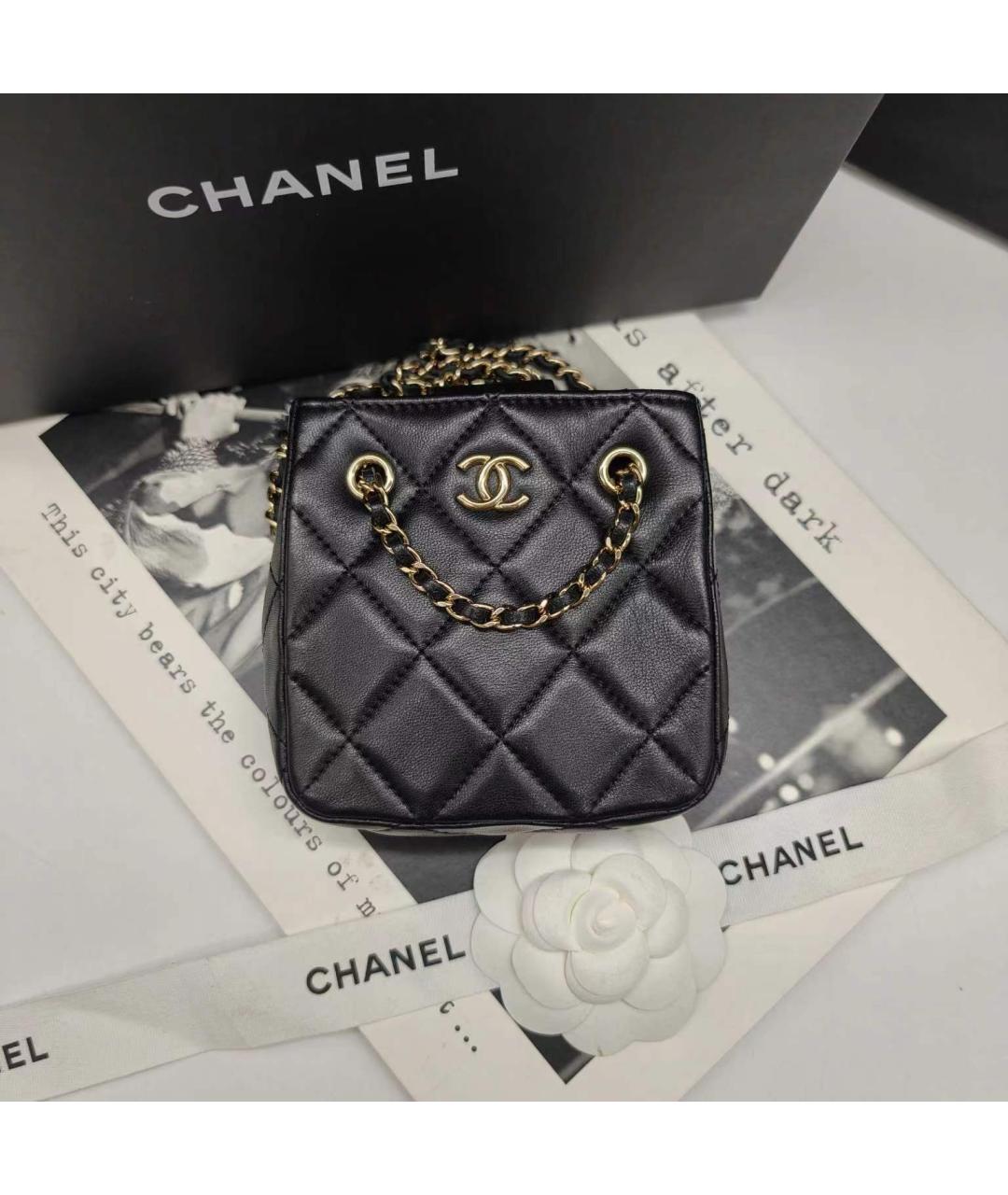 CHANEL Черная кожаная сумка через плечо, фото 4