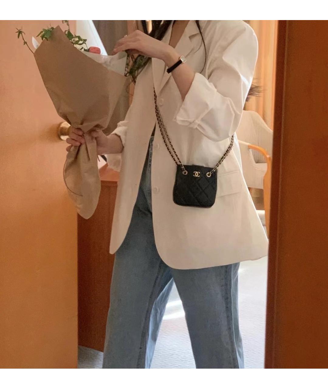 CHANEL Черная кожаная сумка через плечо, фото 8