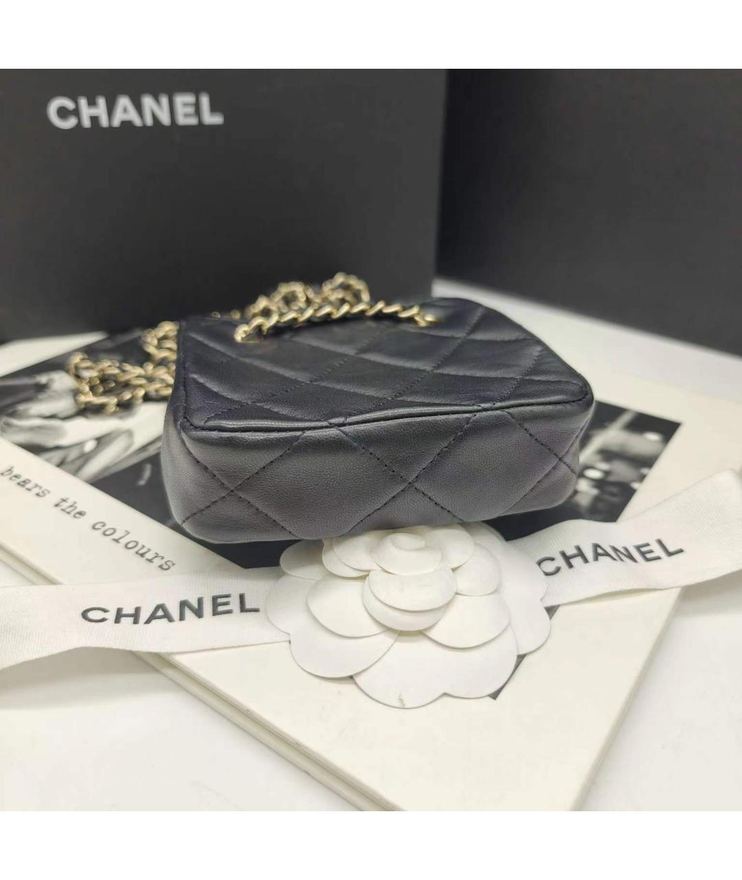 CHANEL Черная кожаная сумка через плечо, фото 6