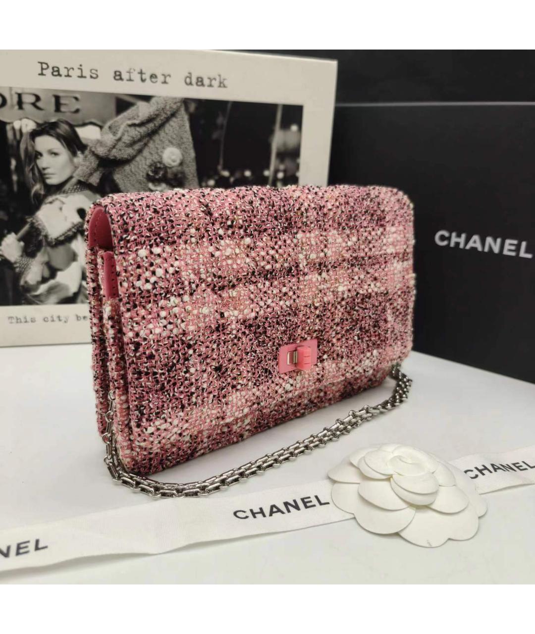CHANEL Красная твидовая сумка через плечо, фото 4