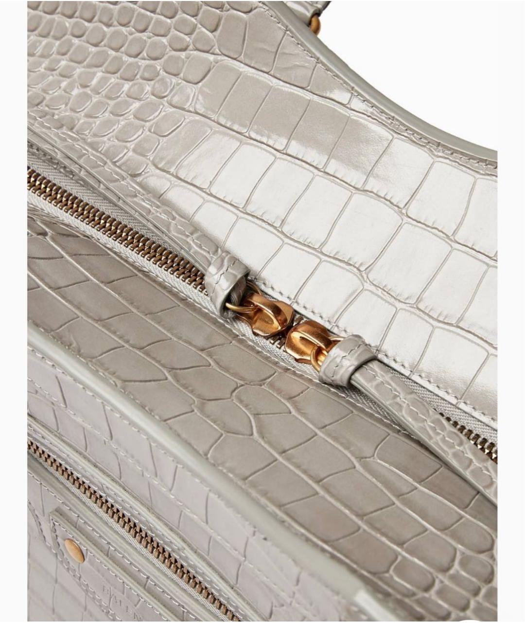 BALENCIAGA Серая кожаная дорожная/спортивная сумка, фото 5